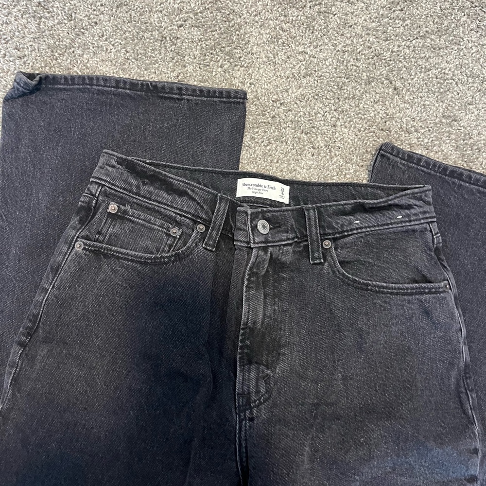 Abercrombie & Fitch Women's Black Wide Leg Flare Jeans